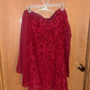 Wild Fable Red Floral Mini Dress off the shoulder